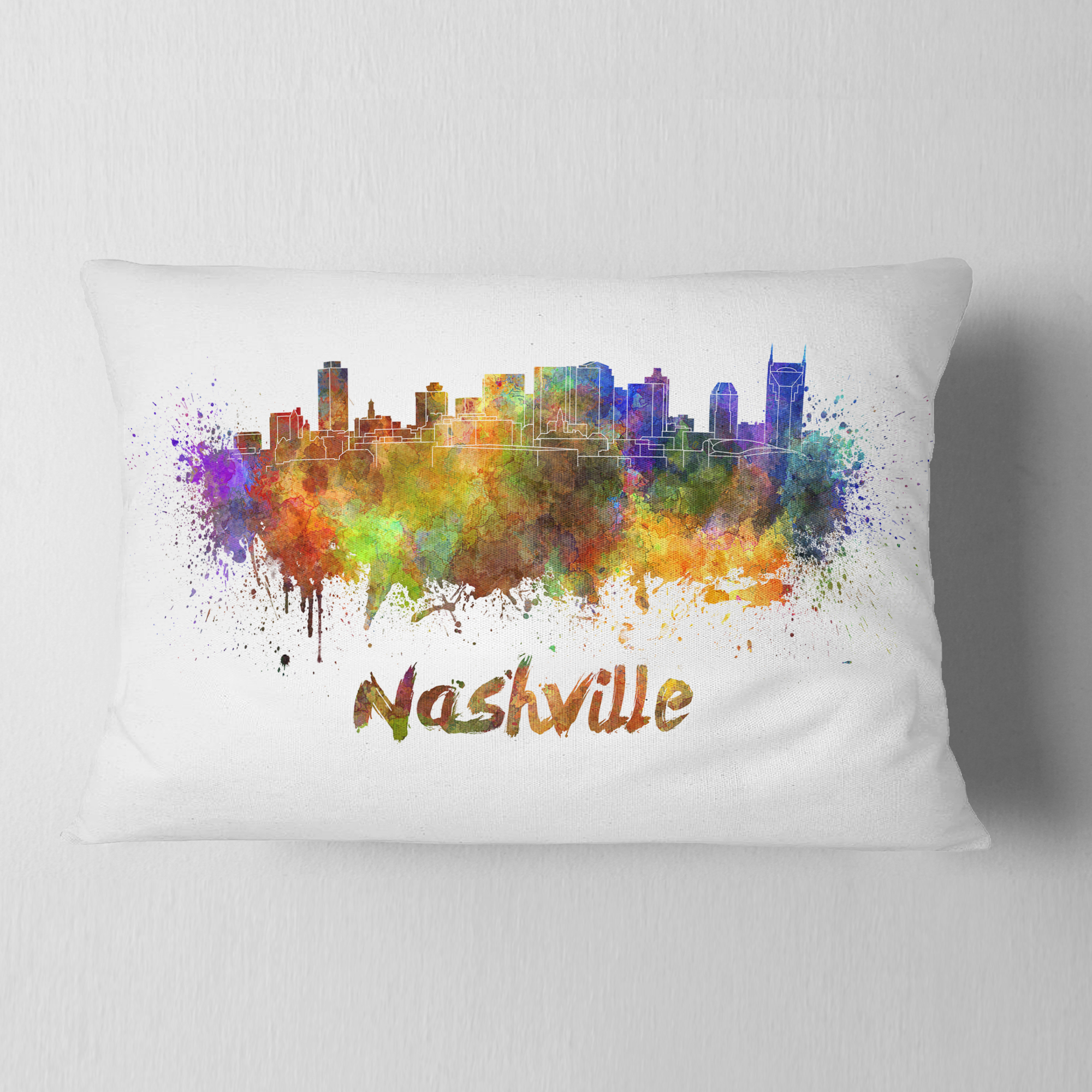Designart Las Vegas Skyline - Cityscape Throw Pillow - 12x20