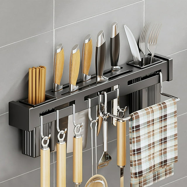 YHDSHY Clearance Items! Stainless Steel Tool Stand Multifunctional Storage Rack For Household Kitchen Punching Free Wall Hanging Cutter Kitchen Rack Clearance Sales Today Deals Prime