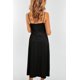 thumbnail image 1 of ABPHQTO Vestido largo con correa de espagueti y nudo de lazo con abertura lateral negra para mujer, 1 of 5