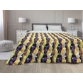 thumbnail image 1 of Abstract Down Alternative Comforter, Monochrome Illustration of Leopard Skin Motifs in Geometric Design, Microfiber Quilt for All Season, 5 Sizes, Violet and Charcoal Grey, by Ambesonne, 1 of 3