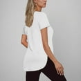 thumbnail image 3 of ZZwxWA Womens Summer Tops Slim Fitted Side Split Slit Crewneck Shirts Trendy Casual Basic Comfy Short Sleeve Tunic Solid T Shirts, 3 of 6