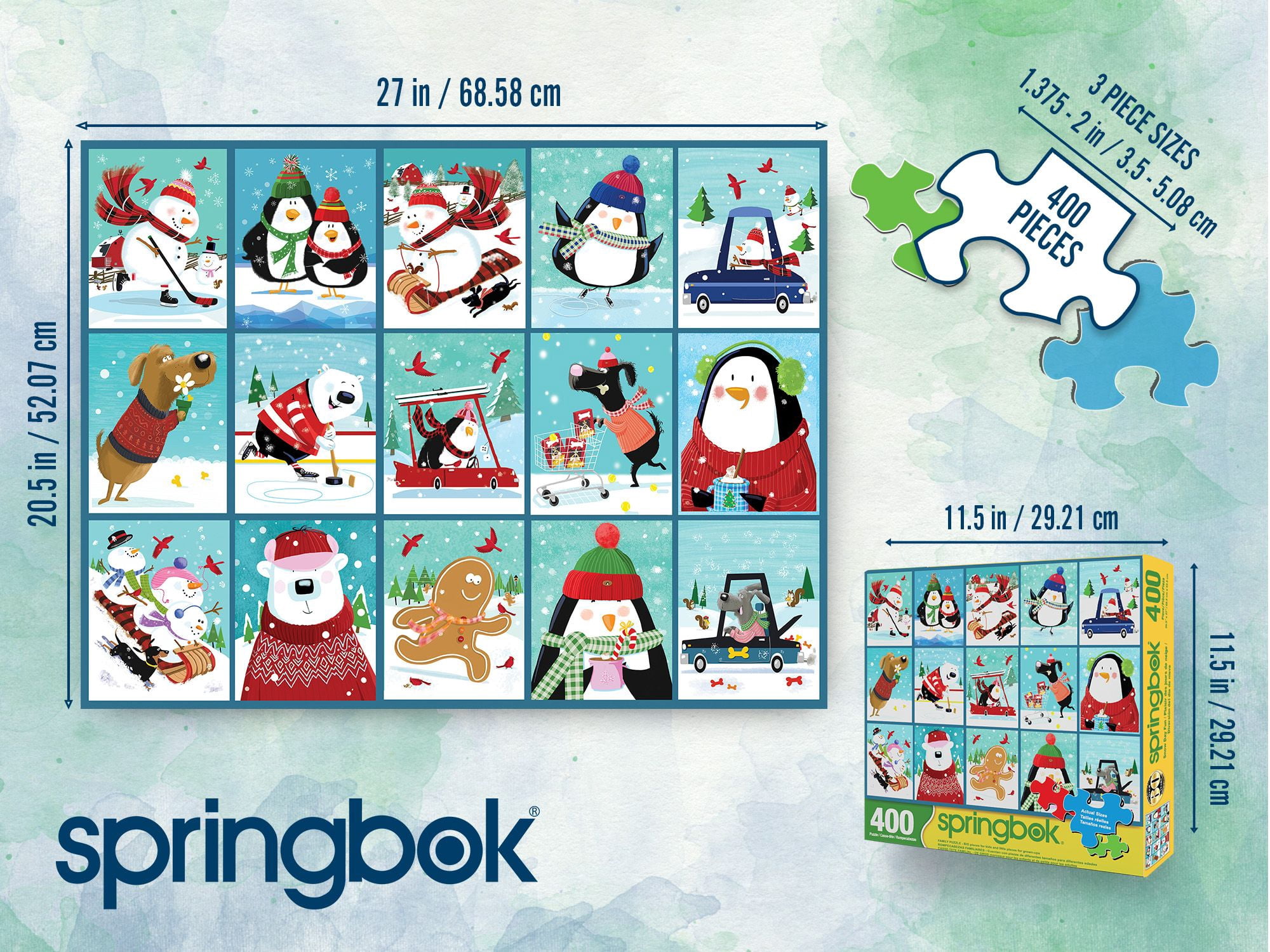 Springbok 400 Piece Snow Day Fun Jigsaw Puzzle for Adults and Families
