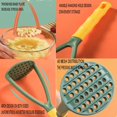 thumbnail image 2 of Queilt 2pcs Potato Masher Manual Masher Kitchen Masher Non-Scratch Nonstick Potato Pumpkin Ricer Smasher Kitchen Tools for Bean, Root Vegetables, Fruits, Baby Food, Avocado potato masher (Green+Orange, 2 of 4
