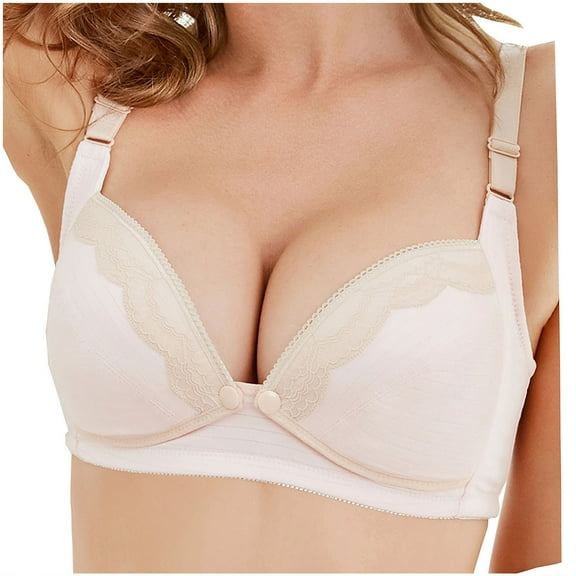 ICHUANYI Womens Comfortable Breathable No Steel Ring Front Buckle Breastfeeding Bra Women Underwear Summer 2024