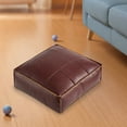 thumbnail image 7 of Pouf Ottoman, Unstuffed Pouf Cover, Handmade Faux Pu Leather Square Ottoman,Comfortable Soft Seating for Living Room & Bedroom, Brown D, 7 of 7