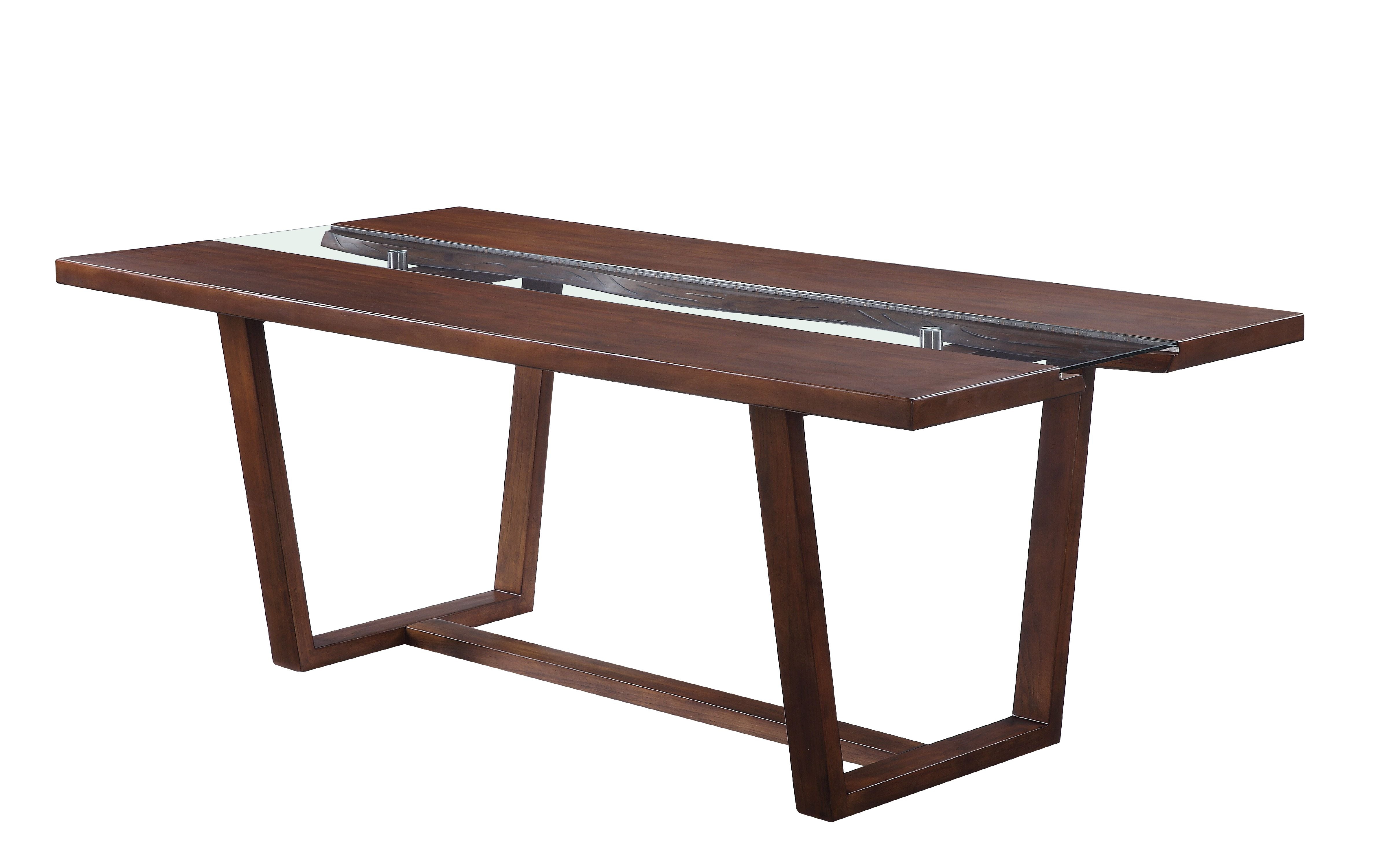 Acme Bernice Wooden Frame Rectangular Dining Table in Brown