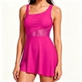thumbnail image 6 of MecTo Women's Swimsuit 2 Piece Swim Suit High-Waisted Tummy Control Bathing Suit Tie Knot Skirt Top with Triangle Bottom Tankini Sets Rose Red S, 6 of 8