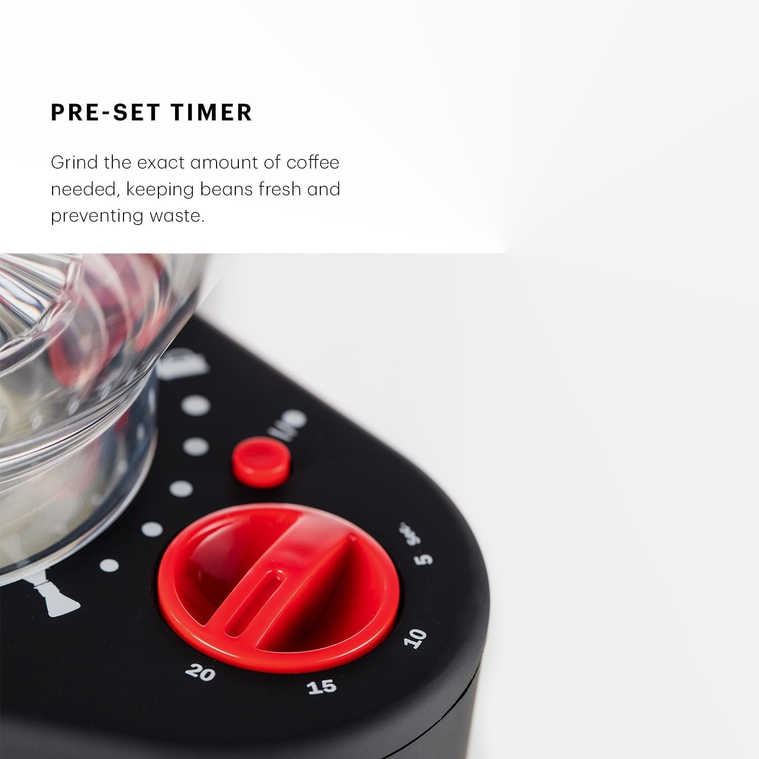 Electric Conical Burr Coffee Grinder, Preset Timer, 12 Grind Settings, Black