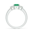 thumbnail image 2 of ANGARA Natural 1.5 ct Emerald and Diamond Three Stone Ring in 14K White Gold for Women (Size-8x6mm) | May Birthstone, Birthday, Anniversary, Jewelry Gift for Women | Natural Emerald Ring, 2 of 11