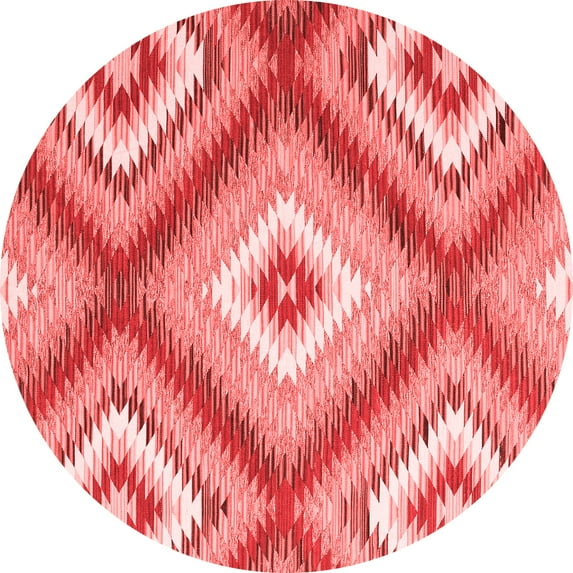Ahgly Company Indoor Round Southwestern Red Country Area Rugs, 6' Round