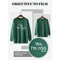 thumbnail image 5 of ZXSXSY Women Yes I'M Cold Letter Print Round Neck Long Sleeve Pockets Pullover Top, 5 of 6