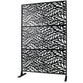 thumbnail image 2 of Freestanding Metal Privacy Screen for Outdoor and Indoor Spaces, 76 Inches High by 48 Inches Wide, Decorative Fence Panel for Deck Balcony Patio Lawn Garden, Black Finish, 2 of 9