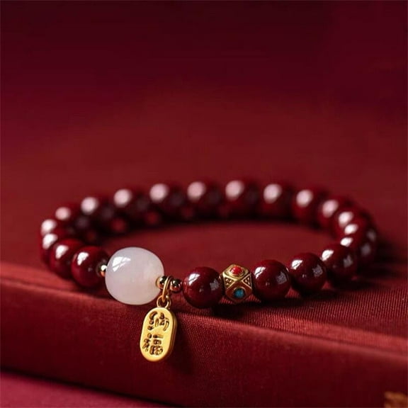 Purple gold sand cinnabar blessing beads bracelet