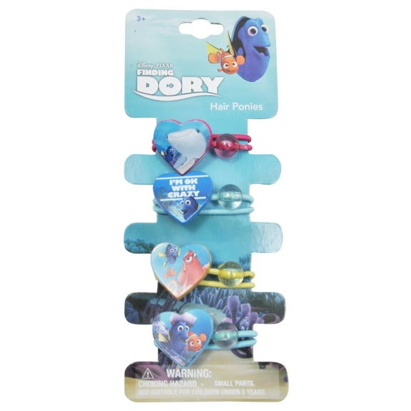 Disney Finding Dory Child Multicolor, Blue Hair Ties 4-Pack