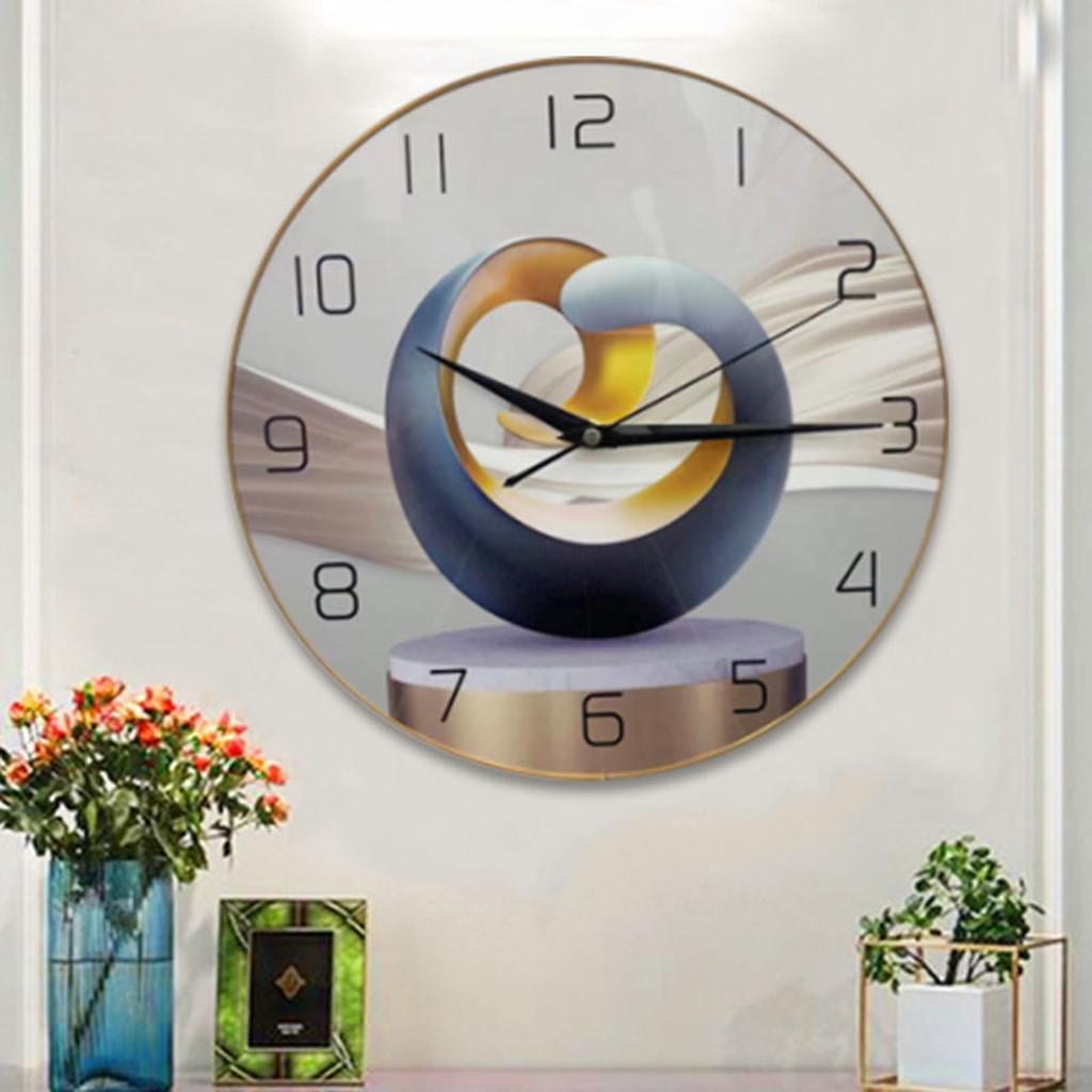 Reloj de pared silencioso analógico grande con batería, relojes de