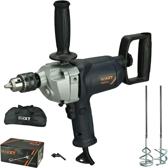 Maxxt 1/2 Pouces Ensemble de Forage et Mélangeur, avec Poignée D Pratique, Puissant Moteur 9A. Accessoires et Sac de Transport Sont Inclus