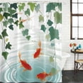 thumbnail image 2 of Japanese Carp Fish Shower Curtain, Waterproof Shower Curtains for Bathroom, Oriental Art Rustic Leaves Vines Koi Fish Washable Fabric Bathtub Curtain Set Bath Decor with 12 Hooks Extra Long 72"x96", 2 of 8