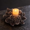 thumbnail image 7 of Fievgin Christmas Candle Rings, Artificial Snowy Pinecone Small Wreath for Holiday Table Centerpiece, 7 of 7