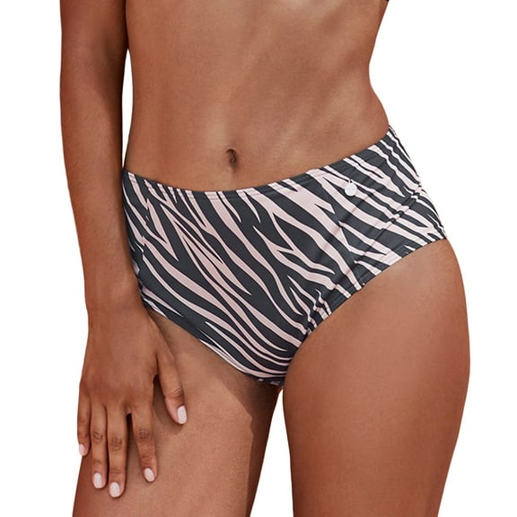 LASCANA Women's Animal Print High Waist Bikini Swimsuit Bottom