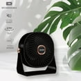 thumbnail image 3 of Aiwa 4" Desk Fan, USB-C Rechargeable Mini Fan with 3 Speeds and 270-Degree Rotation, Black, 3 of 6