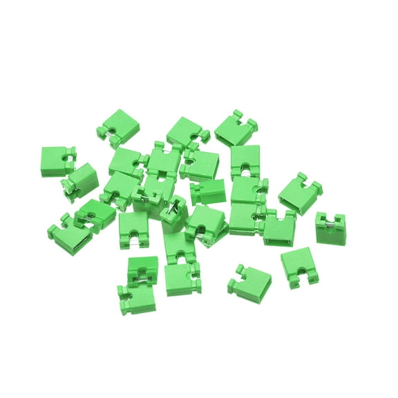 30pcs 2.54mm Standard Pin Header Jumper Cap Short Circuit Connection Cap,Mini Micro Jumper Bridge Plug Green
