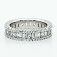 thumbnail image 2 of Sterling Silver Ladies Eternity Band Promise Ring with Round & Baguette Clear CZ - JAVA01075BGR-7, 2 of 3