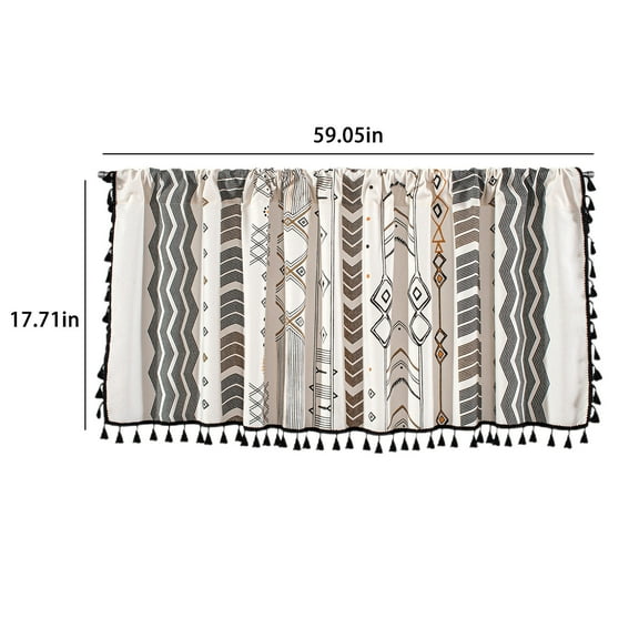 Valance Curtains for Kitchen - Window Light Blocking Short Rod Pocket Curtain Panels for Small Window Bathroom Basement