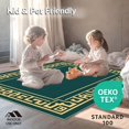 thumbnail image 4 of ODIKA 6'x9' Machine Washable Non-Slip Area Rug, Art Alphabet Tiles with Stylized Lettering and Accents High Traffic Rug, Green, 687892, 4 of 5