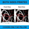 thumbnail image 2 of Red and Black Throw Pillow Covers 18x18 Set of 2 Grey Modern Abstract Decorative Pillow Cases Soft Velvet Geometric Two Sides Pattern Decor for Sofa Couch Living Room Bedroom Home Outdoor, 2 of 6