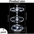 thumbnail image 3 of 2 Tiers Rotating Earring Holder Organizer Jewelry Holder Display Adjustable Plastic Earring Display Stand Clear Earring Tree Storage Tower Rack for Women, 3 of 5