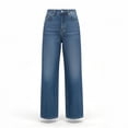 thumbnail image 6 of Zulora Women's High Waist Wide Leg Jeans Cuffed Hem Denim Pants Vintage Casual Straight Trousers for Spring Summer, 6 of 7