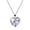 Y894-Purple, variant on Love Heart Pendant Necklaces for Women, White Gold Plated Crystals Birthstone Jewelry Gifts for Party Anniversary Day Birthday Y894-Blue
