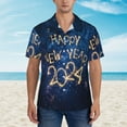 thumbnail image 2 of Disketp Hawaiian Shirts For Men,Beautiful New Year 2024 Print Mens Casual Short Sleeve Button Down Shirts Beach Shirt, 2 of 7