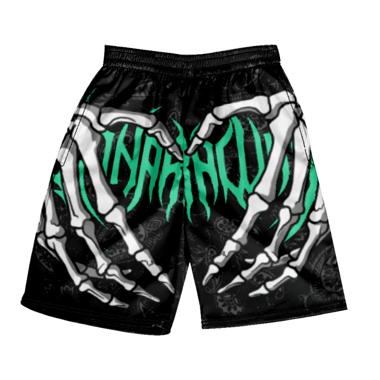 Skull Beach Short Pants Skeleton Hand Print Men Women Gym Shorts