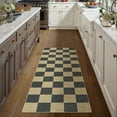 thumbnail image 4 of WIPONKEN 2'x6' Runner Rugs for Hallway Bathroom Bedroom Entryway Kitchen Non Slip Washable Black and Brown Checkered Geometric Modern Contemporary Runner Rugs, 4 of 6