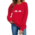 thumbnail image 6 of Feancey Graphic Sweatshirts Women Funny Gnome Printed Crewneck Sweatshirt Drop Shoulder Long Sleeve Loose Fit Tops Oversized Casual Pullovers Red XS, 6 of 6
