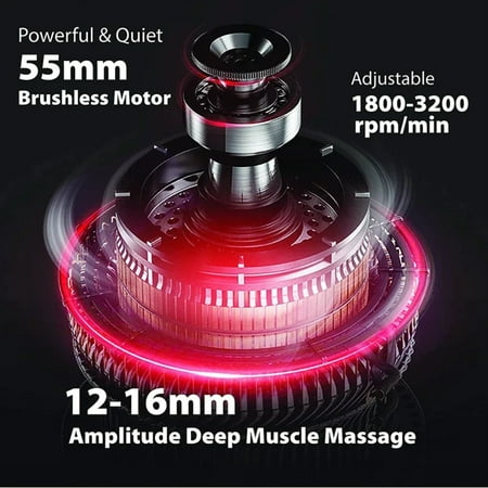 CHNGYJC Portable Bag Fit Bodybuilding 30 Gears Optional Brushless Massage Gun Fascial Muscle Vibrator Tools Massager