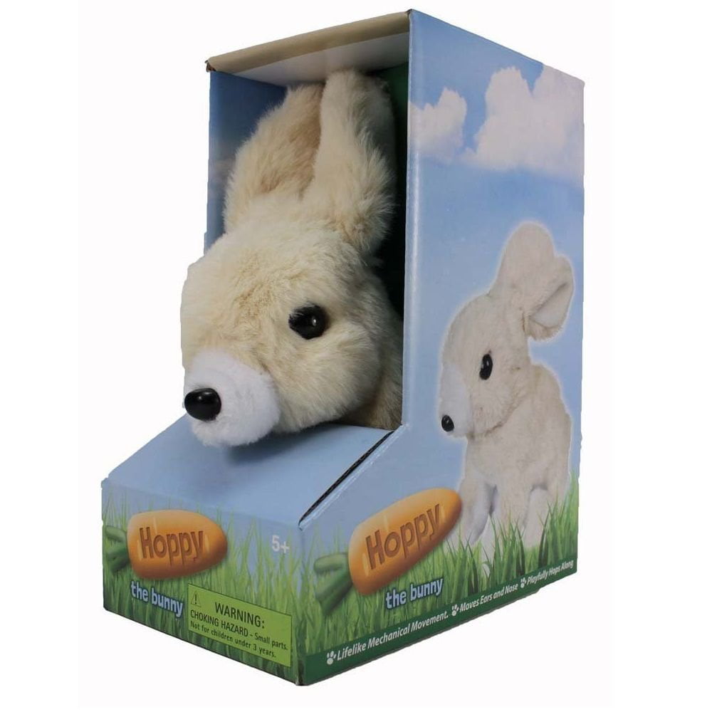 Hoppy the Rabbit Easter Basket Bunny Hopping w Sounds Kids Stuffed Animal Toy 