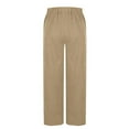 thumbnail image 6 of gbyLJF Velvet Pants for Women Dressy Drawstring Elastic Waist Wide Leg Pants Casual Jogger with Pockets, 6 of 8