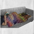 thumbnail image 6 of Nature Soft Flannel Fleece Throw Blanket, Pastoral Autumn Morning in Mountain Village Fall Tree Surreal Rural Print, Cozy Plush for Indoor and Outdoor Use, 60" x 80", Red Purple Green, by Ambesonne, 6 of 6