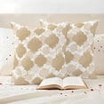thumbnail image 3 of Light Brown Moroccan Outdoor Waterproof Pillow Covers, Modern Geometric Abstract Art Decorative Square Throw Pillowcase Sofa Cushion Sham for Patio/Couch/Chair, 18"x18" 2 Pack, 3 of 8