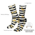 thumbnail image 4 of Bingfone Gold Flamingo Prirnt Women's Men's Fun Pattern and Solid Crew Socks-1 Pair Pack-Cool & Classic Novelty Design Gifts, 4 of 7