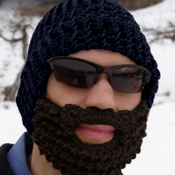 Funny Hip Hop Hat With Fake Beard Mask Novelty Adult Costume Hat Perfect For Carnival Parties Halloween Cosplay And Festive Dress Up Navy One Size