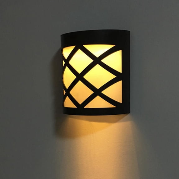 PENIKOKO 6 Pcs Wall Mount Solar Lights Outdoor Plastic Warm White Security Lighting for Pathway