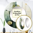 thumbnail image 3 of Designart "Abstract Shapes With Olive Orbits" Abstract Shapes Round Mirror Wall Decor Modern - Large Green Round Office Mirror - Round Mirror - 29" x 29", 3 of 6
