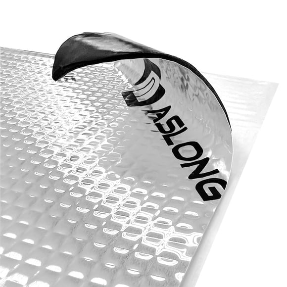 ASLONG Tapis Insonorisant pour Voiture 80 mil 26.9 sqft, Insonorisant Automobile en Butyle, Matériau d'Isolation et d'Amortissement du Bruit Audio, Argent