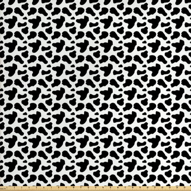 Cow Print Fabric By The Yard Cow Hide Pattern With Spots Farm Life With Cattle Camouflage Animal Skin Decorative Fabric For Upholstery And Home Accents By Ambesonne Walmart Com Walmart Com