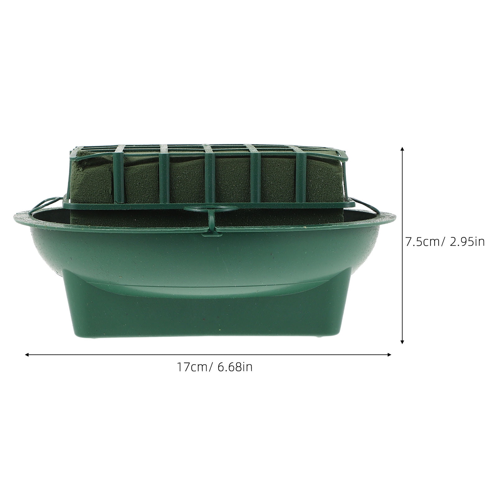 RENACLIPY 4 Sets Floral Saddle Flower Holders with Green Foam Tray for Cemetery Headstone Memorial Decoration
