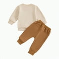 thumbnail image 3 of HCNTES Toddler Baby Boy Fall Outfits Long Sleeve Crew Neck Pullover Sweatshirt + Jogger Pants Set Winter Clothes boys clothes(Khaki,12-18 Months), 3 of 8
