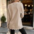 thumbnail image 5 of Womens Oversized Crewneck Sweatshirts Scalloped Casual Pullover Tops, 5 of 9